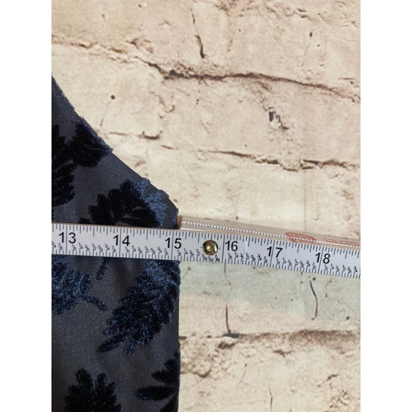 Lily Rain Halter Dress Women Medium Grey Velvet Leaf Print Lace Up Dark Romantic - Picture 8 of 13